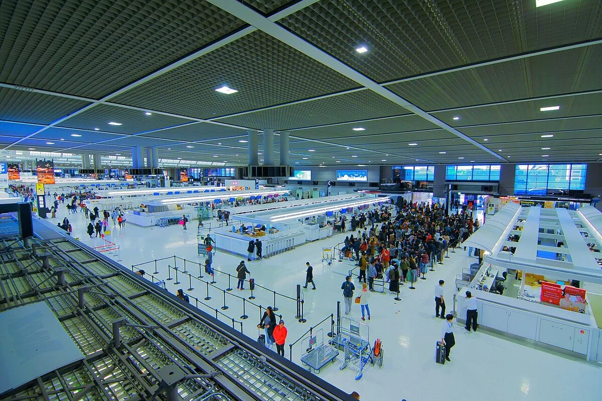 Narita Airport departure lobby where Japan tax-free refund procedure is done before check-in