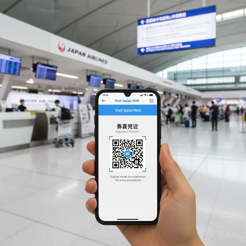 Visit Japan Web QR code registration on smartphone for Japan entry requirements