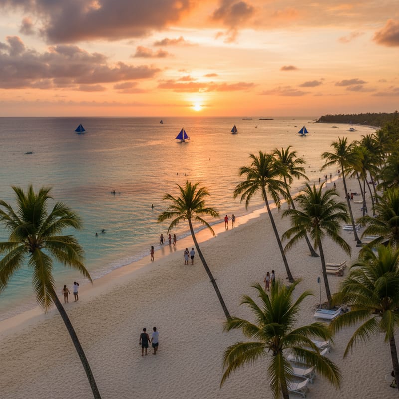 Boracay White Beach - World famous white sand beach Philippines