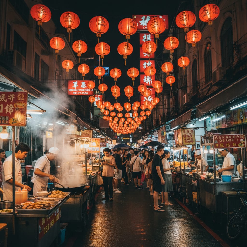 Bangkok Chinatown Yaowarat Road street food at night