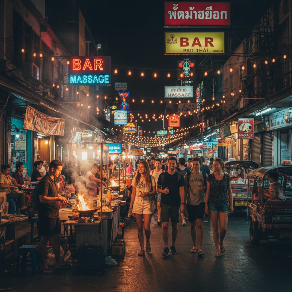 Khao San Road Bangkok nightlife street scene