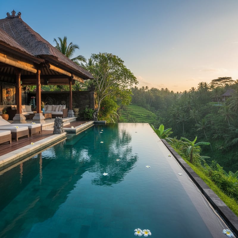 Luxury private pool villa in Bali with infinity pool overlooking jungle valley - wholesale villa rates for travel agents
