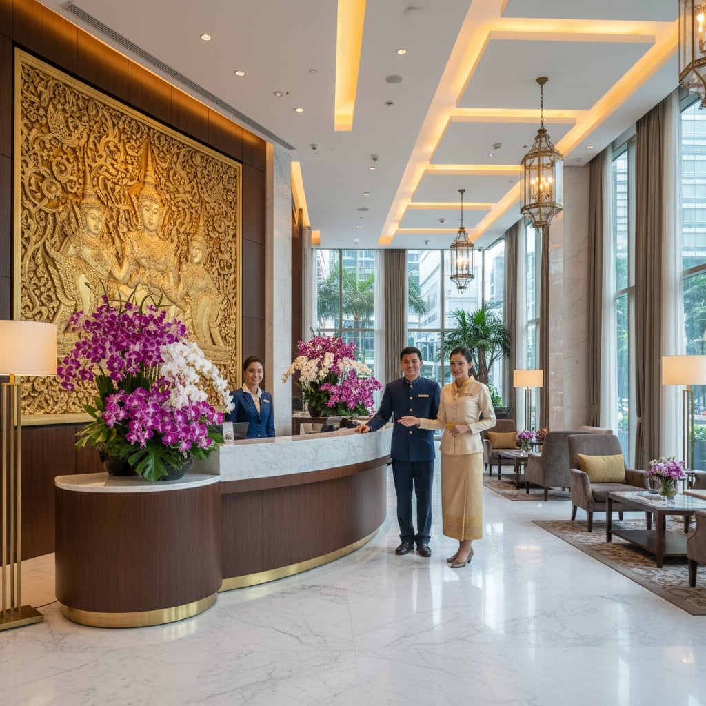 Luxury hotel lobby in Bangkok - wholesale hotel rates for travel agents