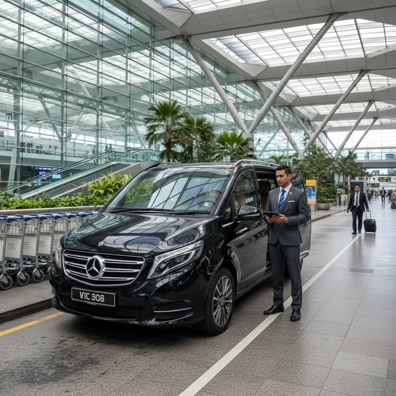 Private airport transfer service at KLIA Malaysia with luxury vehicle