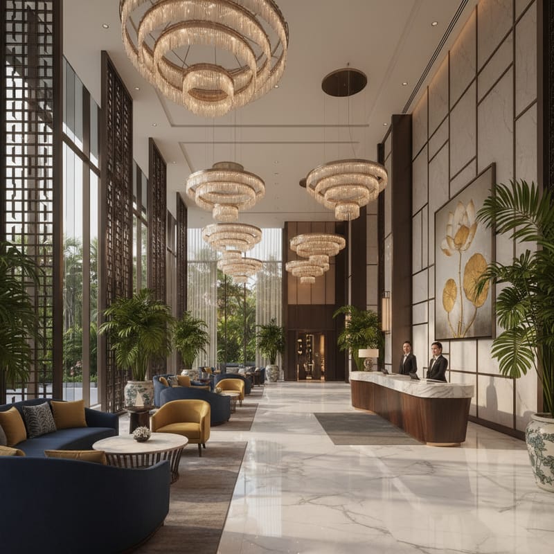 Luxury hotel lobby in Singapore - wholesale hotel rates for travel agents