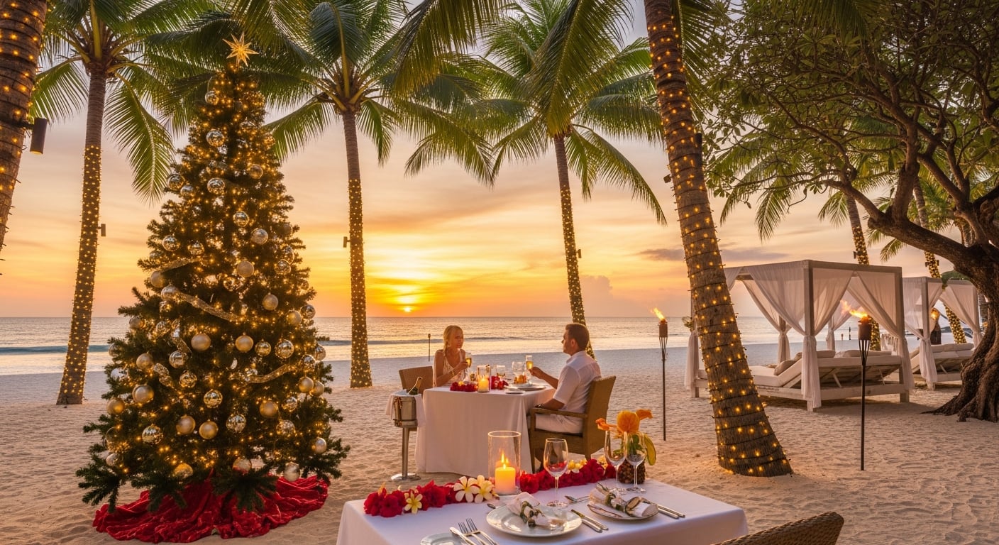 Christmas celebration on Bali beach - festive holiday packages at B2B wholesale rates