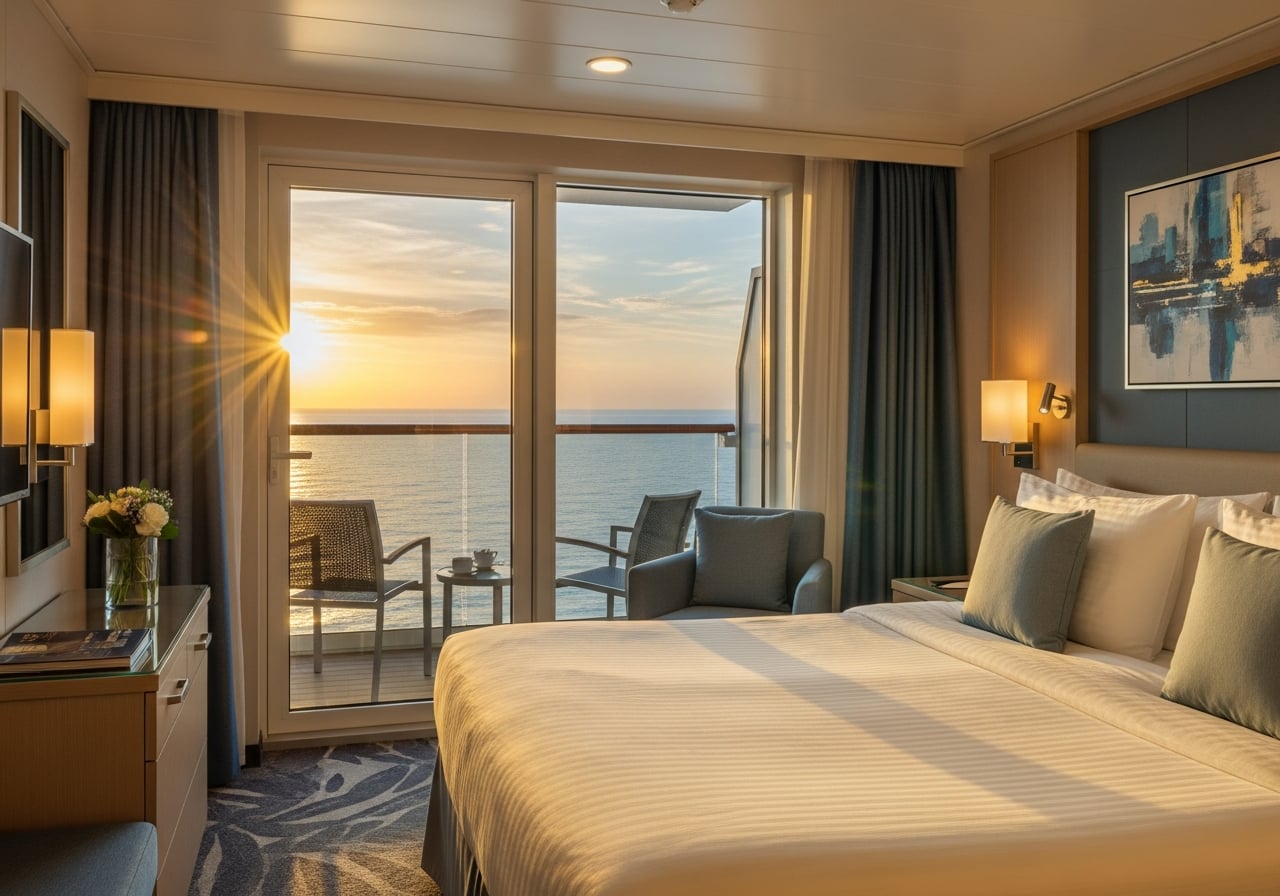 Luxury cruise ship balcony cabin - wholesale rates for travel agents