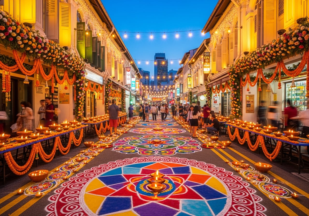 Singapore Little India Diwali decorations - Deepavali travel packages