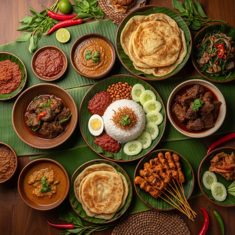 Malaysian cultural celebration during Hari Raya with traditional decorations