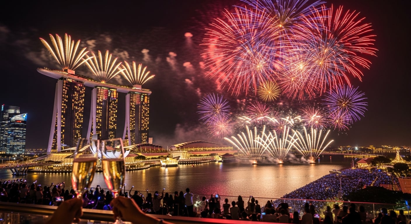Singapore Marina Bay New Year Eve fireworks countdown - wholesale B2B packages for travel agents