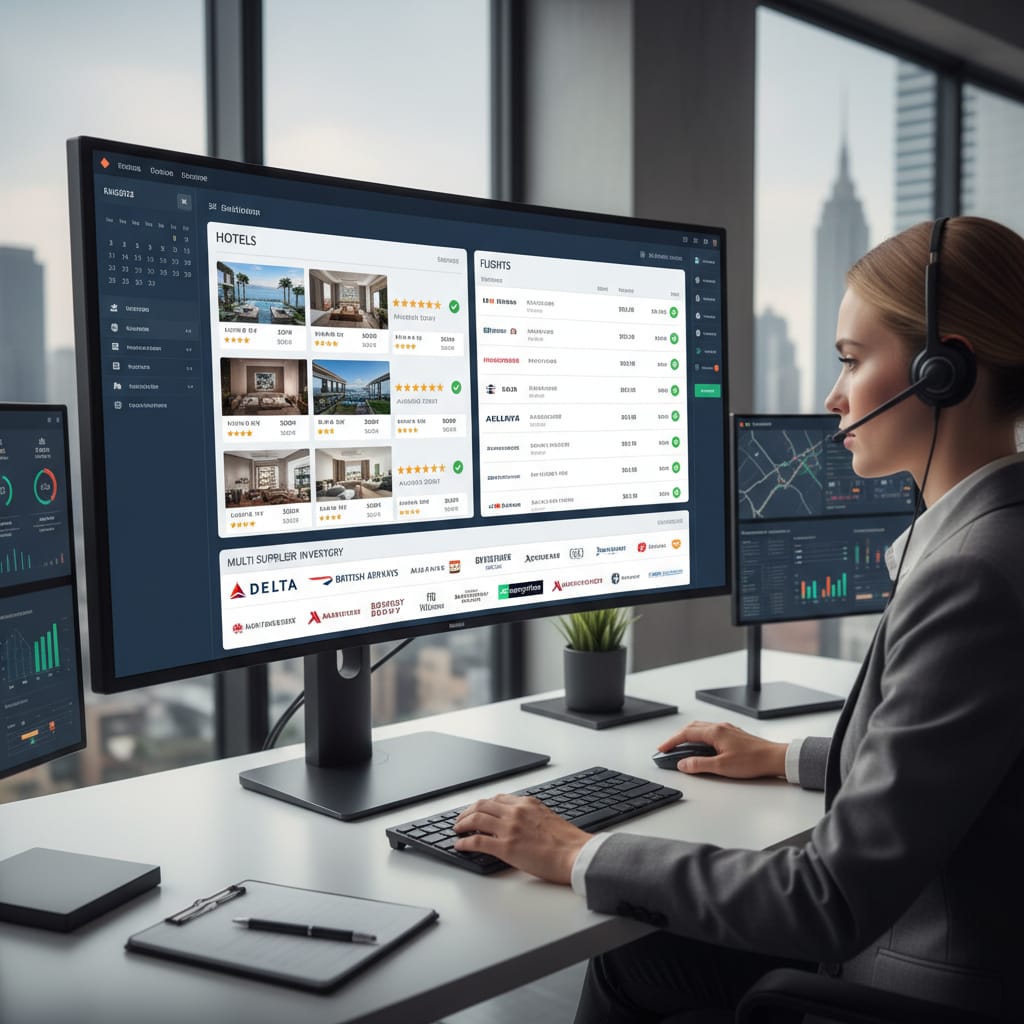 B2B travel booking portal dashboard for Indian agents